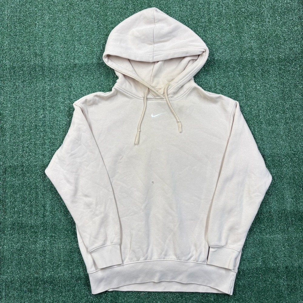 2000's Nike Embroidered Swoosh Cream Hoodie